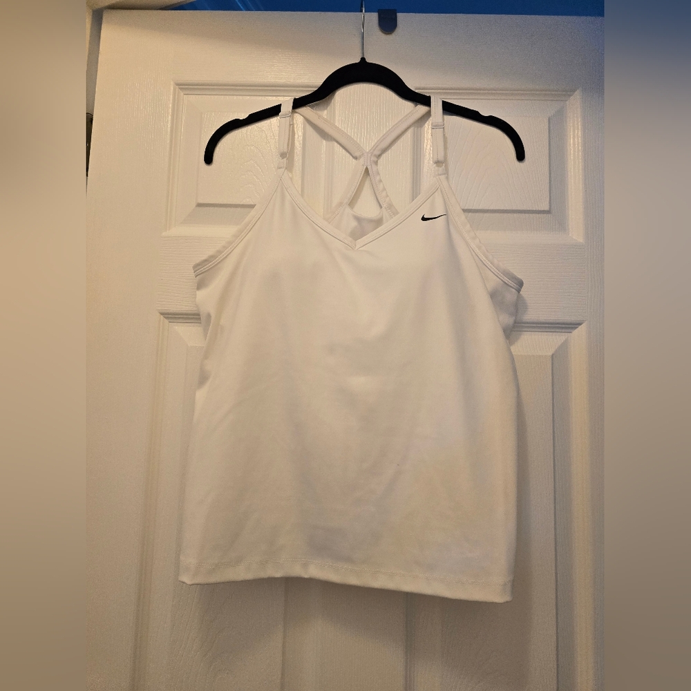 Nike XL White Built in Sports Bra Top